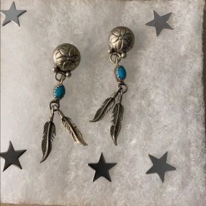 Silver and Turquoise Southwestern Earrings